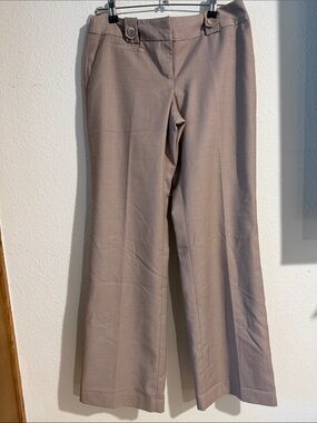 Ann Taylor Boot-Cut Dress Pants in Taupe